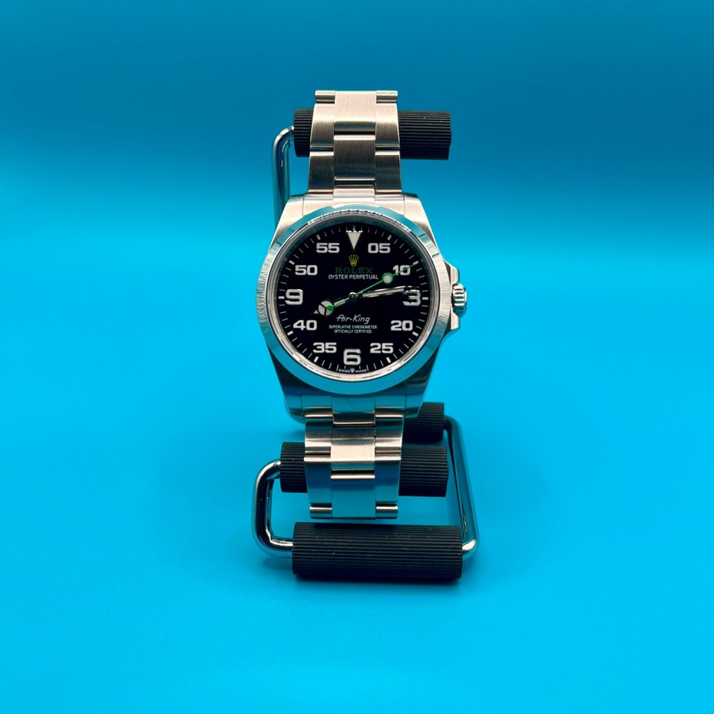 Stainless Steel Watch with Black Dial Homage